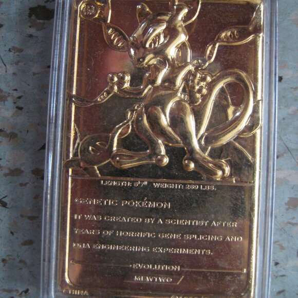 Pokemon 23K Gold Plated Mewtwo 1999 Burger King Trading Card Pokeball Pokemon 23K Gold Plated Mewtwo 1999 Burger King Trading Card Pokeball